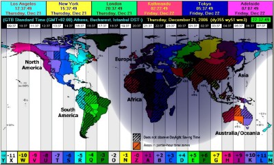 EarthSunX with Timezones Map