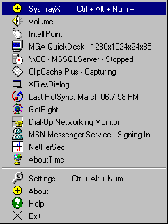 SysTrayX - System Tray Enhancer / Manager / Recovery